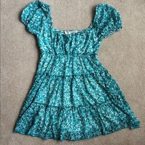 Row A Size Small Blue Flowy Babydoll Sundress